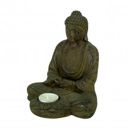 Buddha värmeljushållare mörk stenbetong