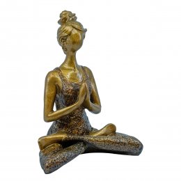 Yoga kvinna guld-brun
