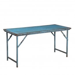 Återvunnet hopfällbart bord i blått