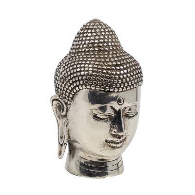 Buddha-huvud i silver