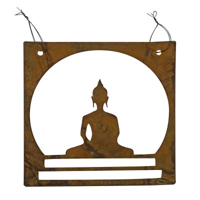 Rostig skylt till armeringsnät - Buddha
