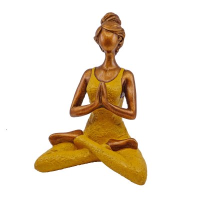 Yoga kvinna saffran gul